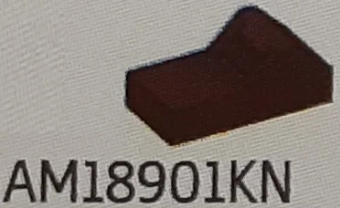 Tile 1 x 2 w/ Raised Horizontal Clip in Brown, Dark