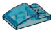 Slope plate 2 x 3 curved slope in Blue, Medium (Translucent)