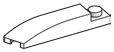 Slope plate 1 x 5 curved with skewed edge, left in White