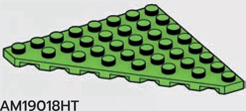 Wedge Plate 8 x 8 without corner in Green, Soft Grass