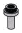 Connector: pin, small with stud in Gray, Steel