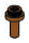 Connector: pin, small with stud in Brown, Caramel