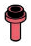 Connector: pin, small with stud in Pink, Rich