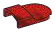 Tile Modified 2 x 3 Half-Round w/ Transverse Arch on One End in Red (Camo)