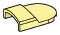 Tile Modified 2 x 3 Half-Round w/ Transverse Arch on One End in Yellow, Pastel