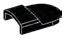Tile Modified 2 x 3 Half-Round w/ Transverse Arch on One End in Black