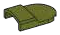 Tile Modified 2 x 3 Half-Round w/ Transverse Arch on One End in Green, Apple