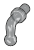 Connector: pin with ball joint, small on perpendicular shaft in Clear, Smoky (Translucent)