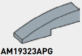 Slope 25 1 x 4 curved in Gray, Steel