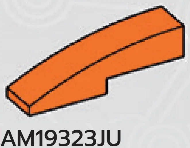Slope 25 1 x 4 curved in Orange, Smoky