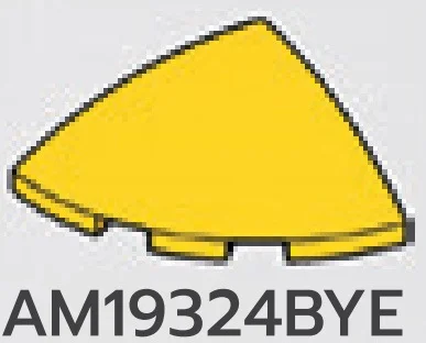 Slope Dome 3 x 1 x 3 Corner Round in Yellow, Lemon