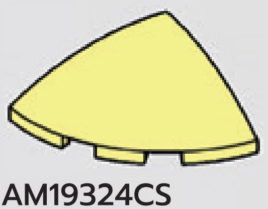 Slope Dome 3 x 1 x 3 Corner Round in Yellow, Pastel