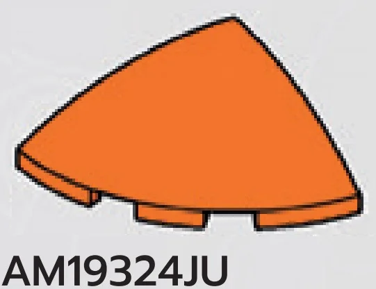 Slope Dome 3 x 1 x 3 Corner Round in Orange, Smoky