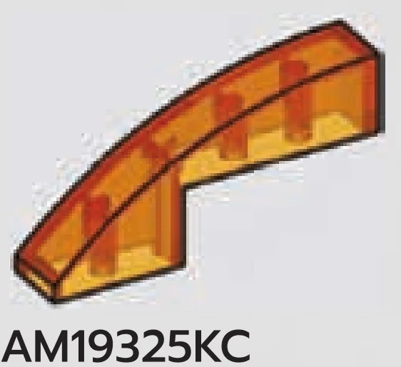 Slope 1 x 2 x 5 with half-curved top