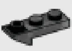 Plate 1 x 3 with inverse slope beneath one end in Gray, Cool Dark (Flake)