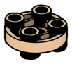 Plate 2 x 2 round Connector: male:male in Brown, Light Tan