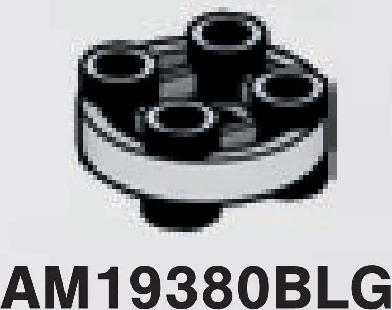 Plate 2 x 2 round Connector: male:male in Gray, Dull