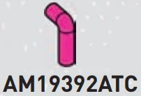 Connector: rod, small, elbow, asymmetrical in Pink, Barbie