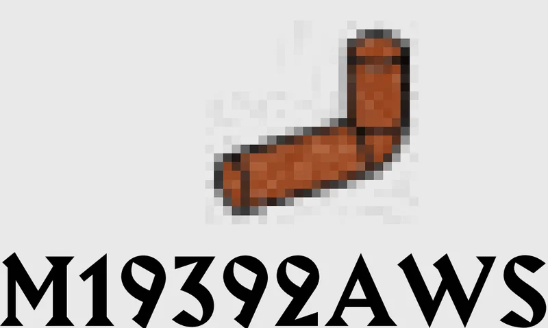 Connector: rod, small, elbow, asymmetrical in Brown, Rust