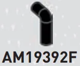 Connector: rod, small, elbow, asymmetrical in Black