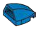 Windscreen 2 x 2 double convex in Blue with Speckles, Bright