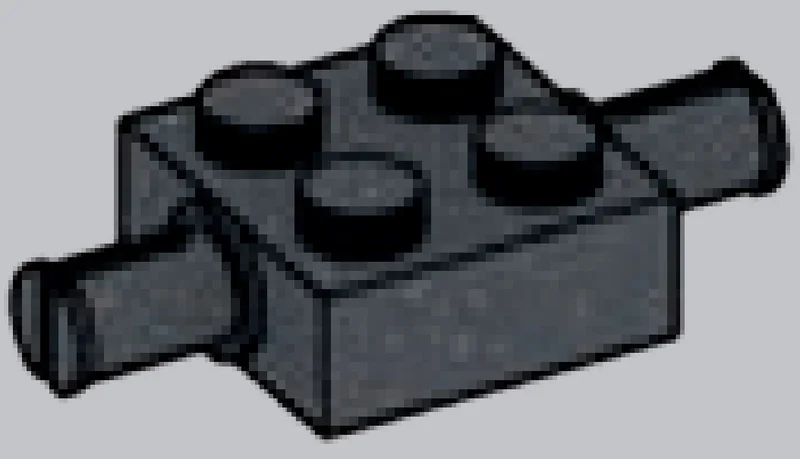 Brick 2 x 2 two-thirds-height with axles in White
