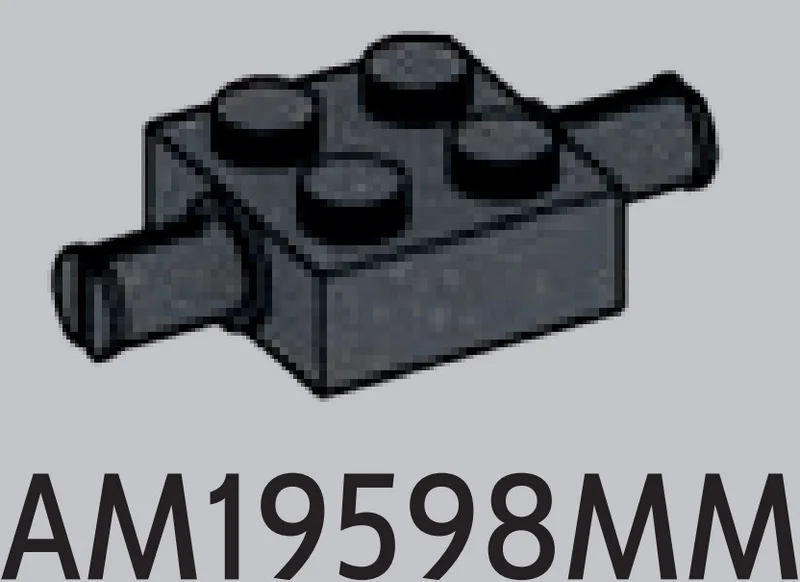 Brick 2 x 2 two-thirds-height with axles in Gray, Dark (Metallic)