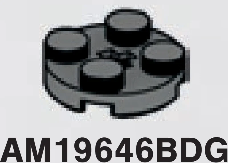 Plate Round 2 x 2 With Axle Hole in Gray, Dark (Flake)