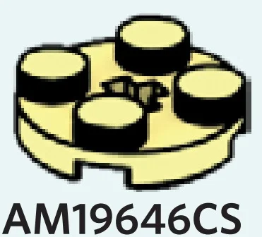Plate Round 2 x 2 With Axle Hole in Yellow, Pastel