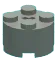 Brick 2 x 2 round with axle hole in Gray, Medium Smoke
