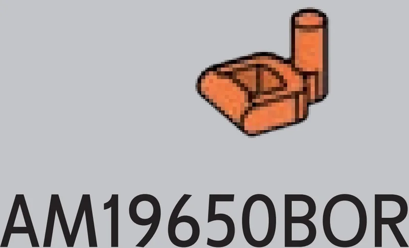 Connector: pin, small with perpendicular hand grip in Orange, Bright