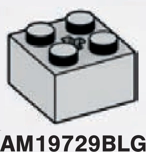 Brick 2 x 2 with axle hole in Gray, Dull