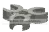 Connector: clip, small triple in Gray, Dark (Metallic)