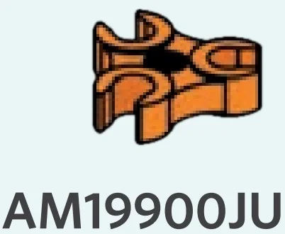 Connector: clip, small triple in Orange, Smoky