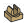 Tile Modified 1 x 1 w/ Vertical Clip on Top in Sand, Dark (Camo)
