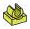 Tile Modified 1 x 1 w/ Vertical Clip on Top in Yellow, Electric