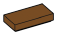 Tile 1 x 2 in Brown, Rich