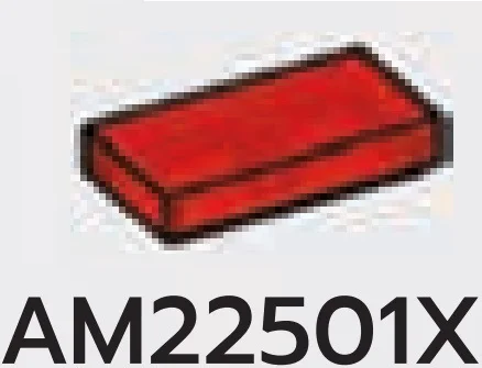 Tile 1 x 2 in Red (Translucent)