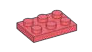 Plate 2 x 3 in Red