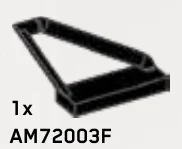 Tile 1 x 3 with bar frame projecting up & to the right in Gray, Steel