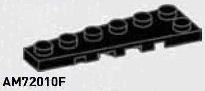 Plate 2 x 6 wedge, right in Black