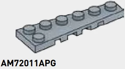 Plate 2 x 6 wedge, left in Gray, Steel
