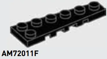 Plate 2 x 6 wedge, left in Black