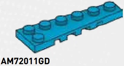 Plate 2 x 6 wedge, left in Blue, Rich Sky