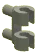 Connector, pins with double clip in Gray, Light (Metallic)
