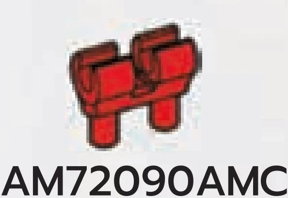 Connector, pins with double clip in Red, Flame