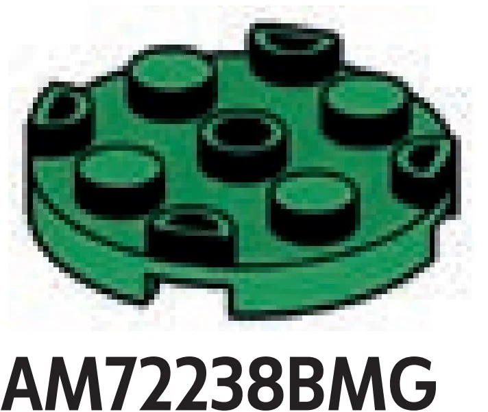 Plate Round 3 x 3 in Green, Forest