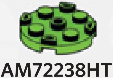 Plate Round 3 x 3 in Green, Soft Grass