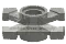 Brick 1 x 1 round with 4 rotor blades in Gray, Light (Metallic)