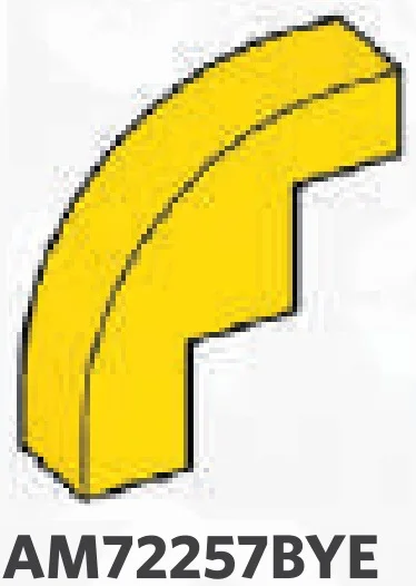 Brick 1 x 2.67 x 3 half-curve top in Yellow, Lemon